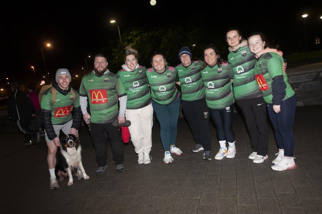 Representatives from City of Derry Rugby Club taking part in Saturday’s walk.