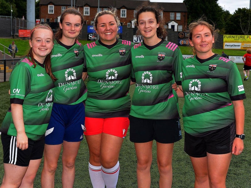 August 2023: City of Derry RFC Ladies played in the annual 'Football v Homophobia' tournament in the Ryan McBride Brandywell Stadium. Photo: George Sweeney