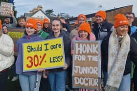 Junior doctors on strike at Altnagelvin in March.