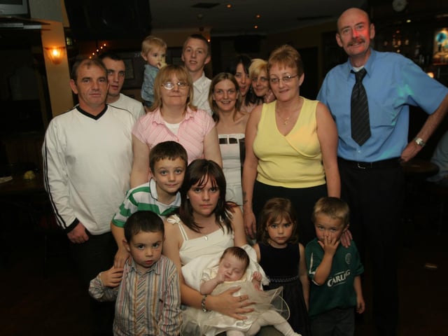 Allie-Lee Simpson's baptism with family.