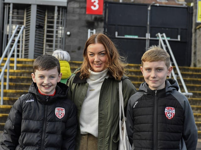 Fans arrive at the Brandywell for Derry City’s game against Shamrock Rovers. Photograph: George Sweeney