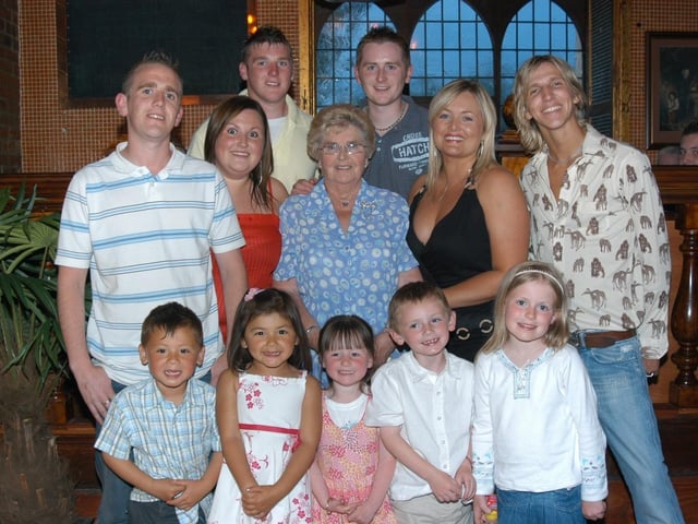 May Donnelly celebrating with friends and family.