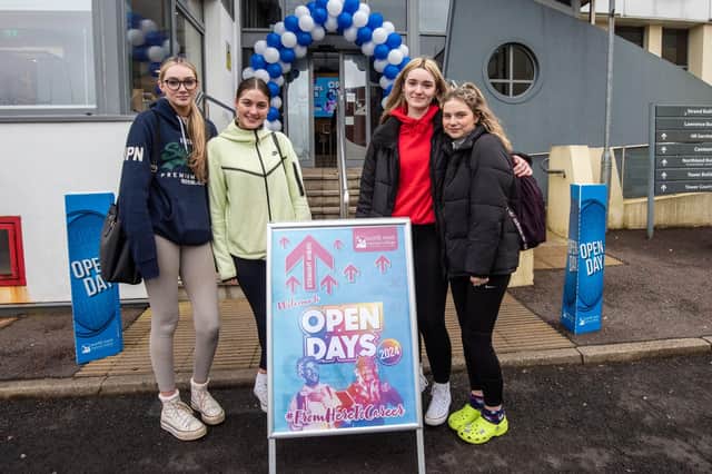 Kelseigh Barr, Emily McGlinchey. Ellie McGarrigle and Ellis Duddy pictured at NWRC's Open Day at Strand Road campus.