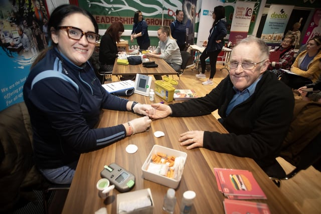 Conor Canavan getting checked out at Tuesday's Health event in Creggan.