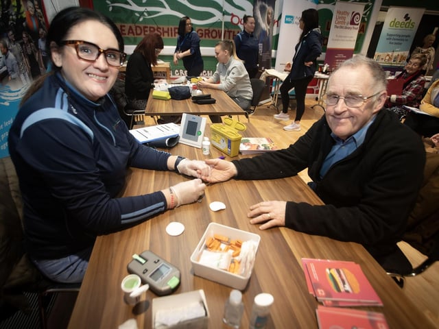 Conor Canavan getting checked out at Tuesday's Health event in Creggan.