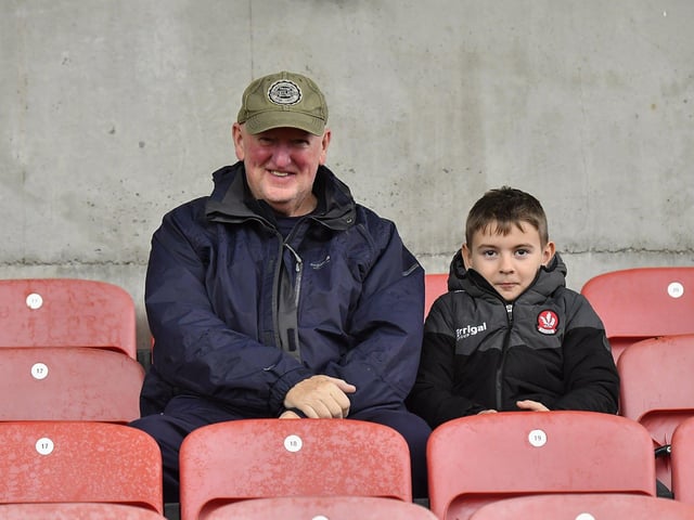 Fans in Celtic Park, on Sunday afternoon, for the Derry Junior Football Championship Final between Doire Trasna and Slaughtmanus. Photo: George Sweeney