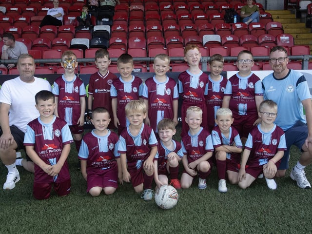 The Newbuildings FC U7s who played in Feile 2025's Annual Ryan McBride Cup at the Brandywell. (Photos: Jim McCafferty Photography)