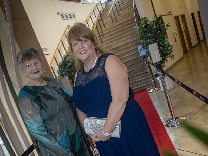 Alderman Niree McMorris and Catherine Miller pictured on the red carpet at Friday night's Millennium Forum 25th Anniversary Gala Ball.