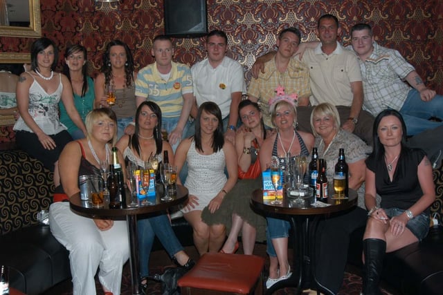 The McGilloway friends and family pictured at the Strand Bar celebrating the five different birthdays at the Strand Bar.