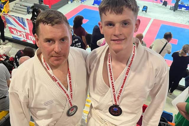 Head coach Martin McCole and Caolan Caulfield both took silver in their individual kumite events, with Caolan also winning gold with the cadet rotation kumite team and bronze in his kata section.