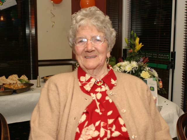 Party celebrations back in 2004: Kathleen Toland.