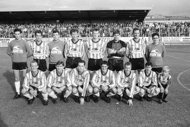 The Derry City side which lined out against Chelsea on July 21, 1992.