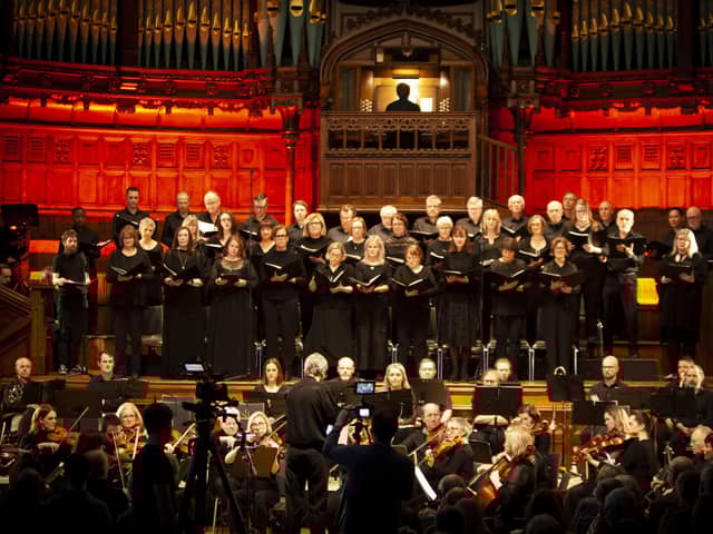 The Irish Doctors Choir accompanied by the Orchestra North-West who performed at the Guildhall on Sunday afternoon.