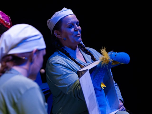 A scene from Saturday's Banyan Theatre debut production of 'Don't Let The Bed Bugs Bite', a Feile event held at New Gate Arts Centre, The Fountain, Derry. The performance will take families on a playful journey with dancing bugs, silly spiders, and crazy caterpillars, brought to life through puppetry, storytelling, and physical theatre. (Photos: Jim McCafferty Photography)