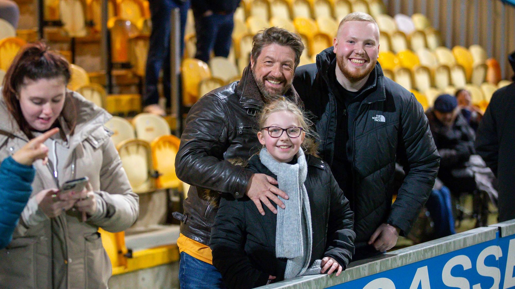 Stags fans at the One Call Stadium for the match against Colchester Utd FC. Photo : Chris Holloway / The Bigger Picture.media