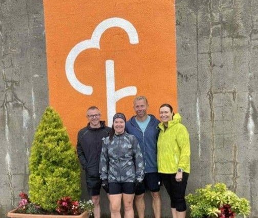 Rodney & Deborah McPhee, Reggie & Sonya Colville at the Lower Drummans parkrun