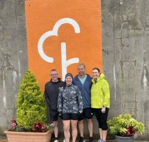 Rodney & Deborah McPhee, Reggie & Sonya Colville at the Lower Drummans parkrun