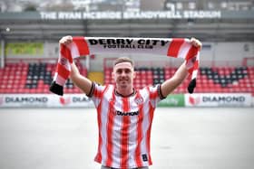 New Derry City signing Gavin Whyte is unveiled at Brandywell. Photo by Kevin Morrison