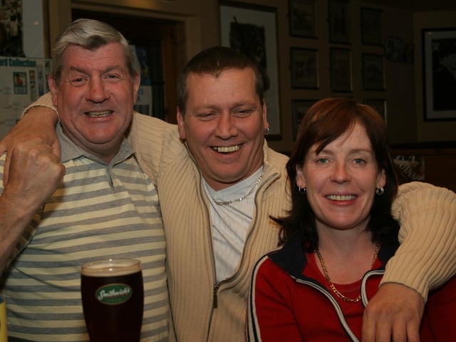 Some of the regulars in the Abercorn Bar back in 2004.