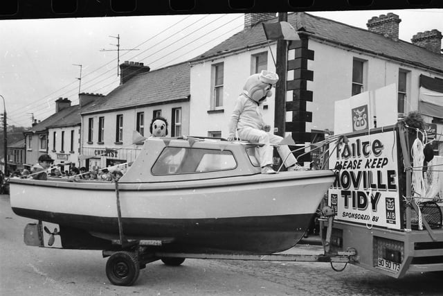 One of the floats at the St. Patrick's Day parade in Moville on March 17, 1993.