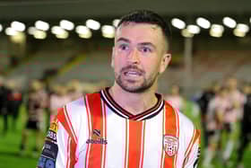 EXCITED  . . Michael Duffy has been named in the PFAI Team of the Year alongside Mark Connolly and Pat Hoban.