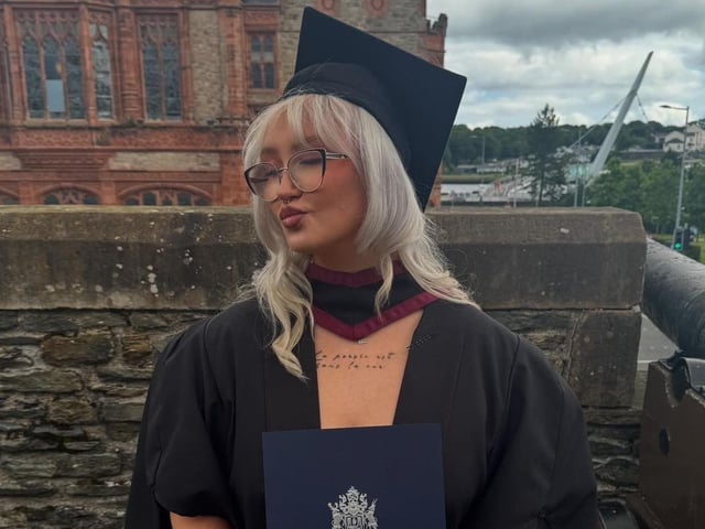 Ellie McCullagh from Derry, graduated in Law. “Walking across the stage for me was unbelievably nerve-wracking," said Ellie. "Once you hear your name being called out, you realise that the moment is officially all yours. It's a very surreal moment.” On the amount of work that went into her degree, Ellie said: “I won't lie, the work for Law can be very tiring. Many sleepless nights and Red Bulls were needed to keep me going.” Ellie is set to begin her Master's in Public International Policy at Queen's University this September. “I'm so excited to begin my new journey of study,” said Ellie.