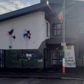 Some of the vandalism at he community centre in Creggan.