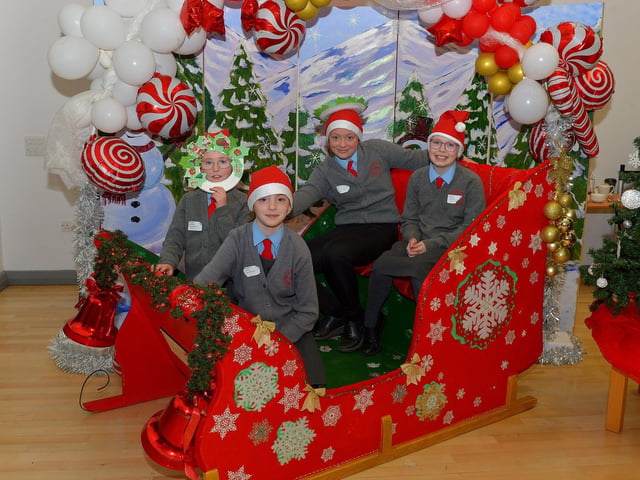 Pupils from St Brigid’s Primary School pictured at the St Cecilia’s College Christmas Workshop on Friday morning. Photo: George Sweeney. DER2248GS – 88