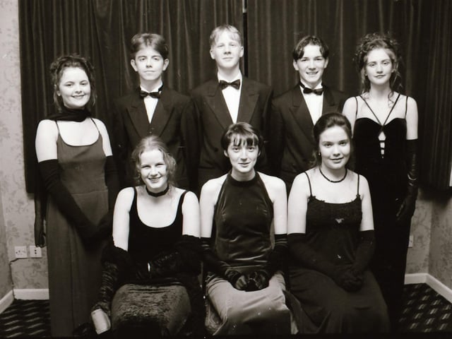 Pictured are students and guests at the Thornhill College and Carndonagh Community School formals in 1996.