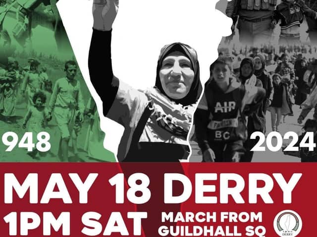 The Derry branch of the Ireland Palestine Solidarity Campaign (IPSC) calls on the people of Derry to join them in a march of remembrance and solidarity, marking the 76th anniversary of the Palestinian Nakba.