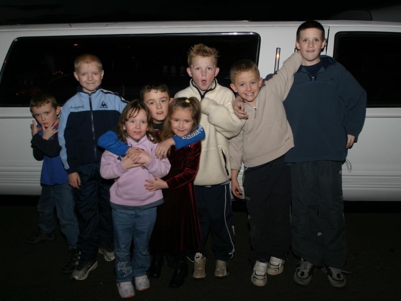 Brendan centre with Sean Tracey, Gordon Ballintine, Aisha Temple, Birthyday Boy Brendan, Ashaya Tracey, Joshue Cooke, Gart Gallagher.:Derry parties from November 2003