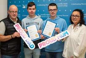 Brothers Ryan and Shay Feeney celebrate with mum and dad Sean and Rachel at Best in FE.