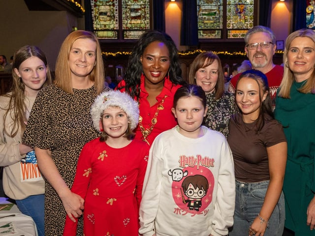 The Mayor Councillor Lilian Seenoi-Barr hosted a Christmas Community event at the Guildhall for people from across the Derry City and Strabane District Council area on Sunday. Picture Martin McKeown. 01.12.24 : Mayor's Community Christmas Party