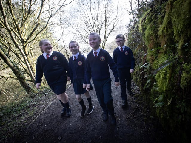 Holy Child pupils enjoying Wednesday's Nature Walk in Creggan Country Park.