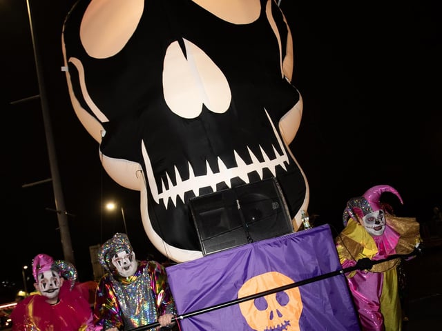 One of the many colourful scenes at Derry's Halloween Parade on Tuesday night.