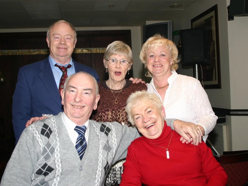 Eddie and Sally O Donnell with John Murphy, June Murphy and Ann Kelly having a good night at the Golden Wedding Anniversary in Pitchers. 1979/dd : .