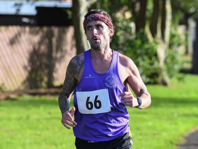 Foyle Valley's Sean O'Donnell claimed third position in the inaugural Galliagh Féile 5K road race on Friday evening. Photo: George Sweeney