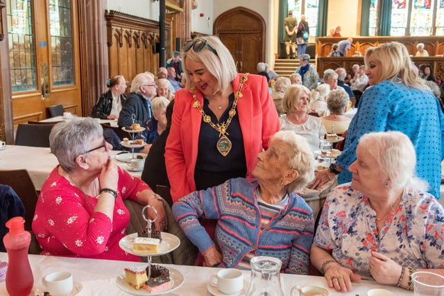 The Mayor Councillor Sandra Duffy hosted final tea dance of her term in the Guildhall on Wednesday. Picture Martin McKeown. 10.05.23