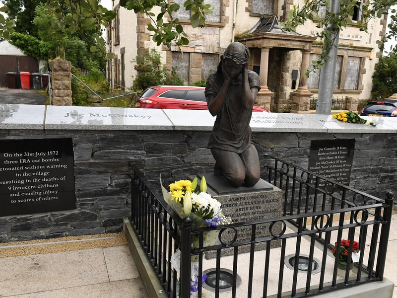 Memorial remembering those killed and injured in the Claudy car bombing on 31 July 1972. Photo: George Sweeney