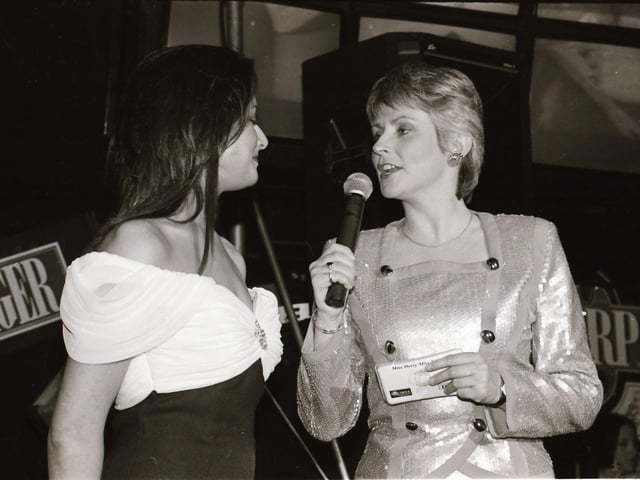 The finalists of the 1995 Miss Derry competition pictured at the final in Squires Nightclub.