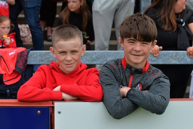 Young fans at Derry’s game against Armagh on Sunday. Photo: George Sweeney