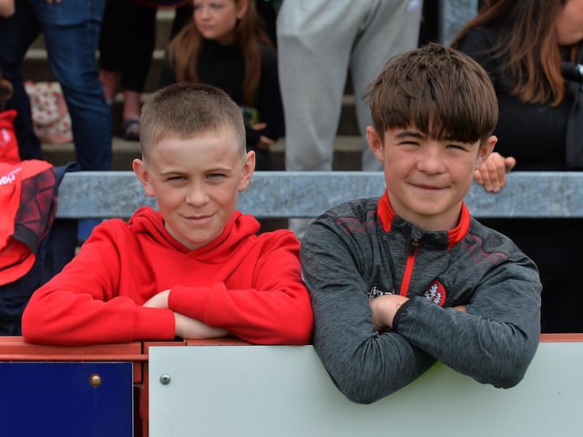 Young fans at Derry’s game against Armagh on Sunday. Photo: George Sweeney