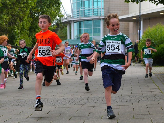 Smiles all the way during Aodhan’s children’s race on Thursday evening last. Photo: George Sweeney. DER2326GS - 47