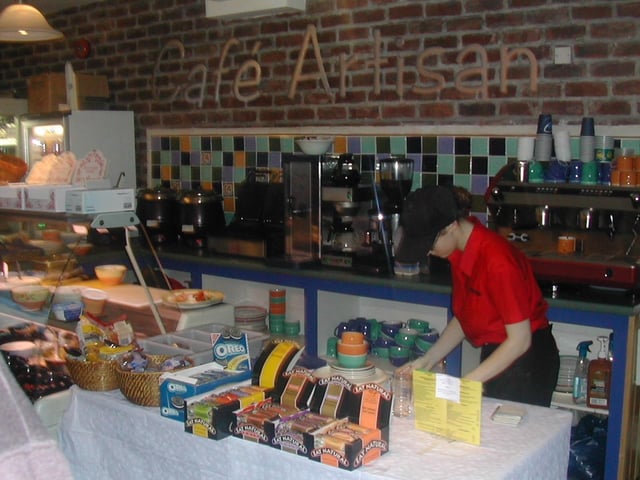 Serving up tea, coffee and refreshments in Café Artisan.