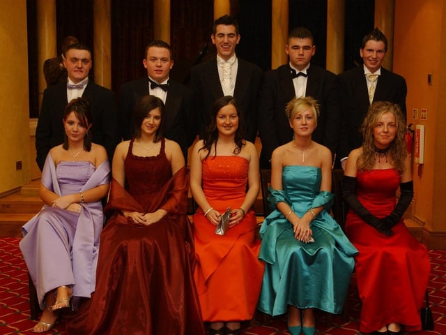 Seated from left, Fiona McCafferty, Kathleen Boyle, Amanda Heaney, Denise Houston, and Charlene O'Donnoll. Standing from left, Adrian Mullan, Noel Wison, Jim Kennedy, Michael McLaughlin, and Aaron Coyle. (2511PG15):.