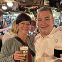 Billy Scampton and his siter Shannon in Paedar O'Donnell's pub in Derry.