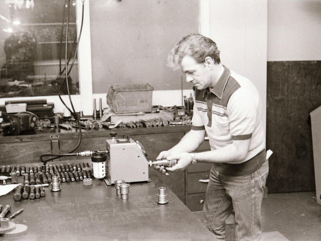 Staff at work at Maydown Precision Engineering in 1985.