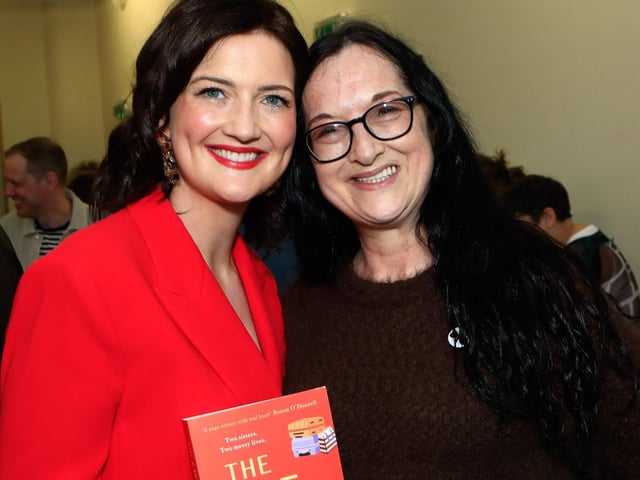 Jeananne Craig, author with Jenni Doherty, proprietor of Little Acorns Bookstore, at the launch of her first novel, published by Hachette Books Ireland, “The Life Swap”. (Photo - Tom Heaney, nwpresspics)