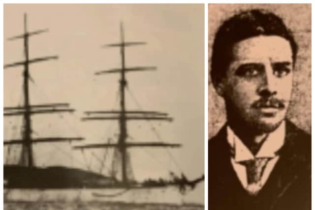 The 'William Tillie' clipper built in 1880 shown laden with coal for S America and Charles Bigger.