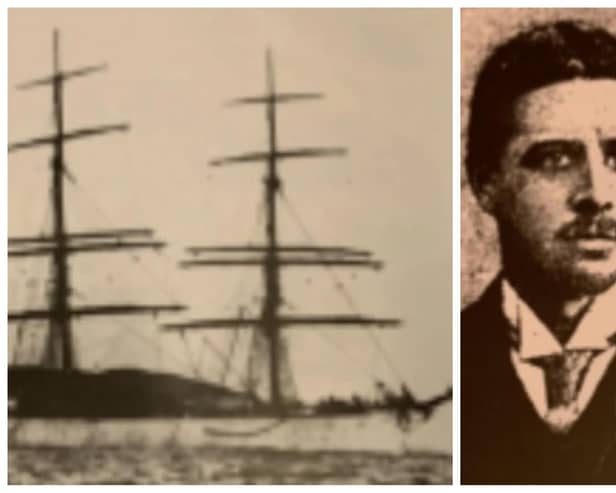 The 'William Tillie' clipper built in 1880 shown laden with coal for S America and Charles Bigger.
